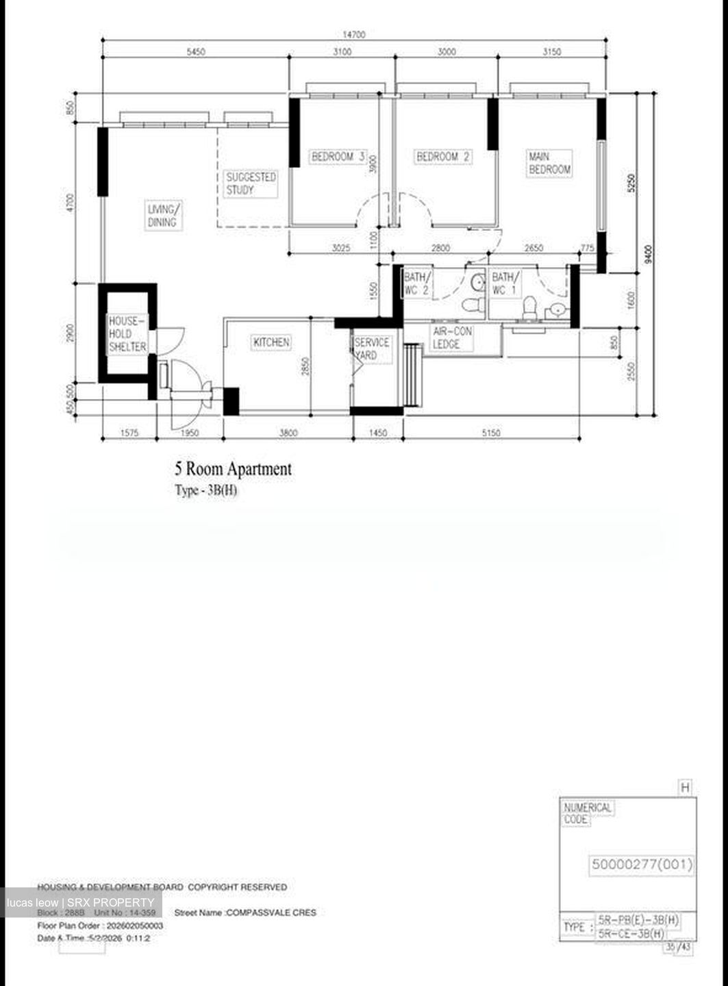 Blk 288B Compassvale Cape (Sengkang), HDB 5 Rooms #566269041
